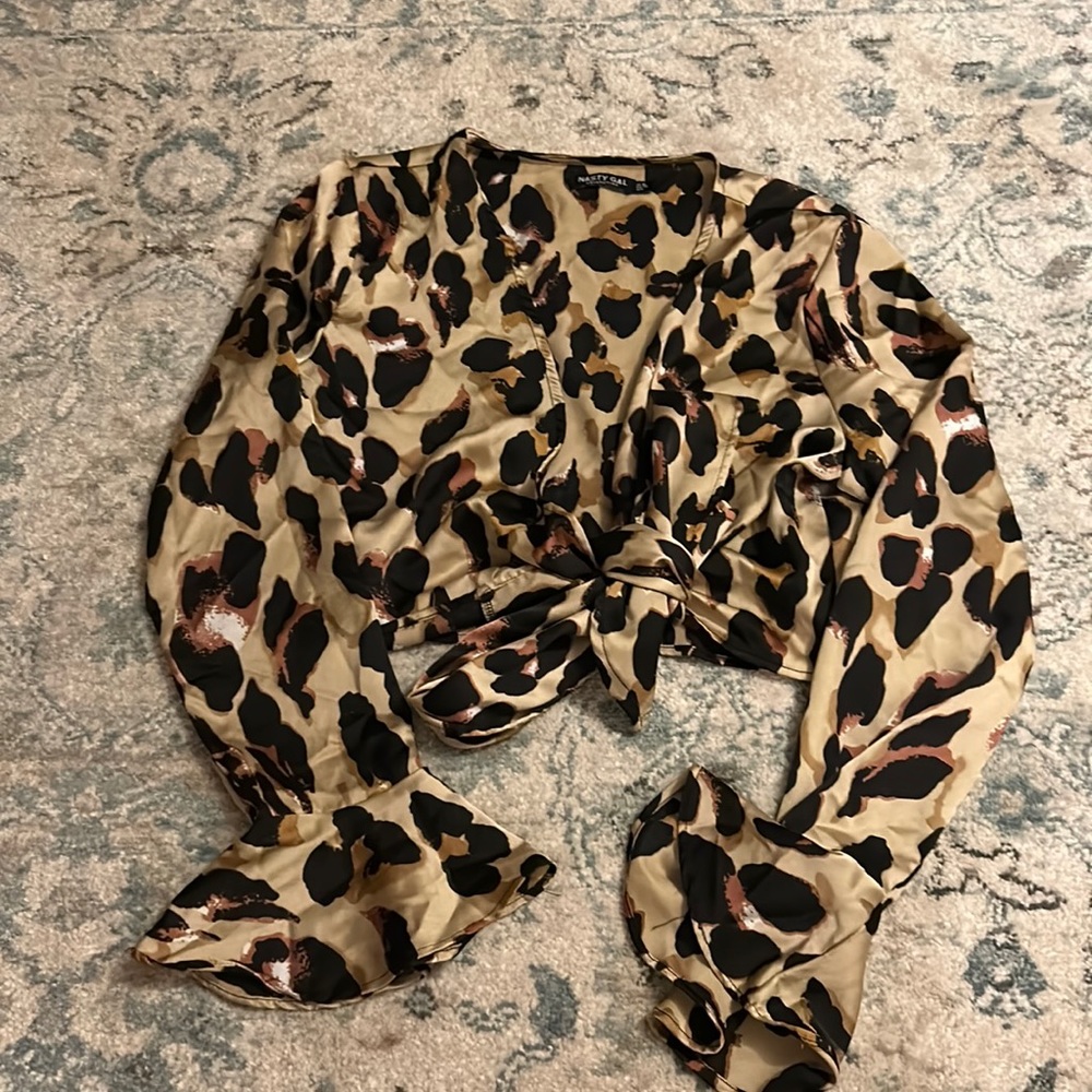 Leopard Print Nasty Gal Tied Shirt